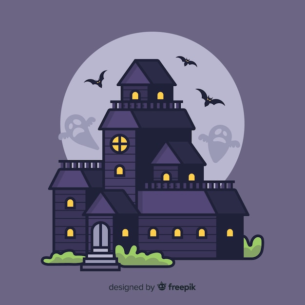 Free Vector halloween castle background