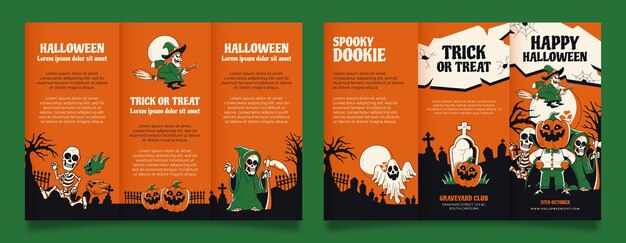 Halloween celebration brochure template