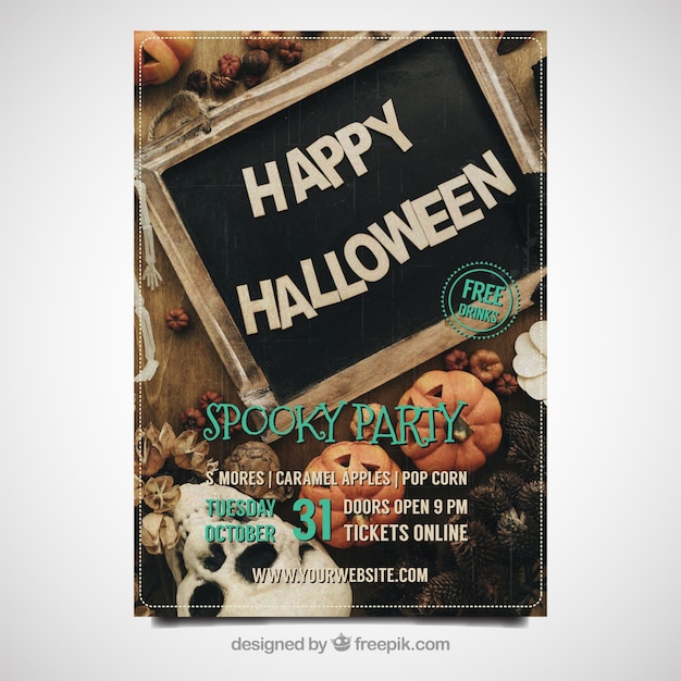 Free vector halloween celebration poster