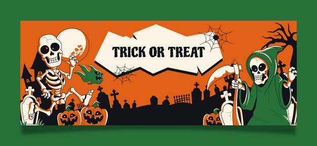 Halloween celebration social media cover template