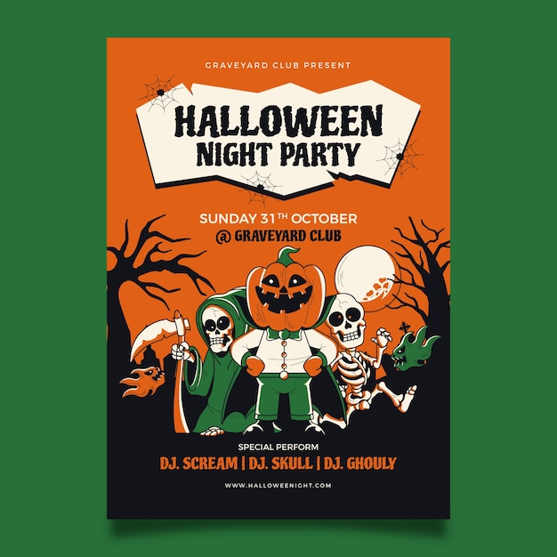 Halloween celebration vertical poster template