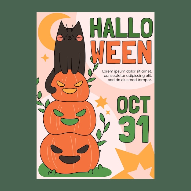 Free Vector halloween celebration vertical poster template