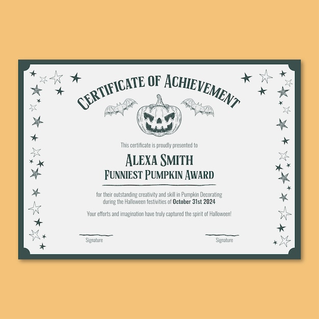 Halloween certificate template design