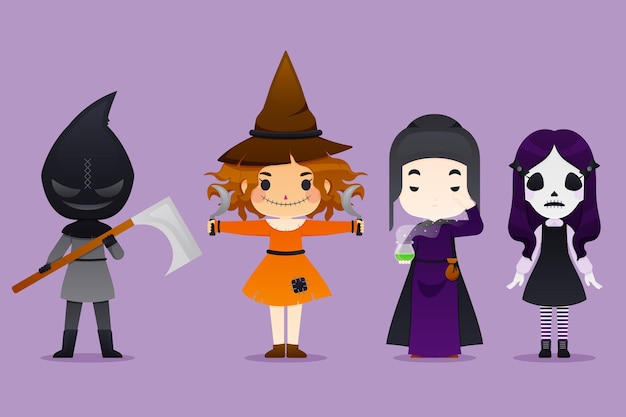 Free Vector halloween character collection