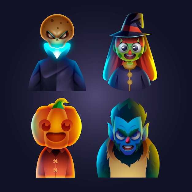 Halloween character elements collection