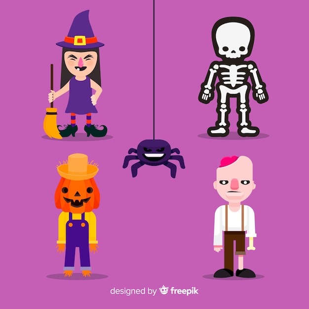 Halloween character pack in cartoon style