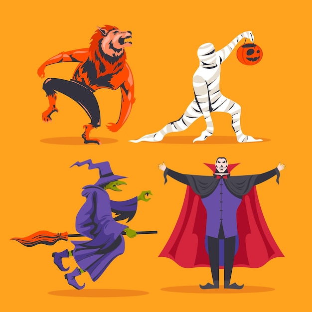 Halloween character set