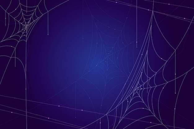 Halloween cobweb blue background