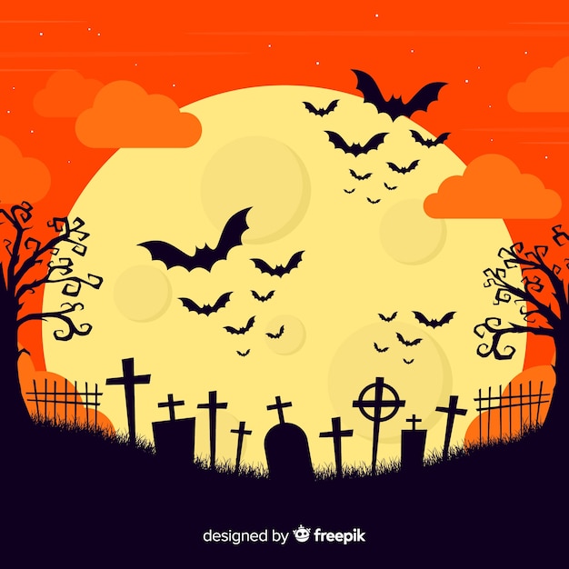 Halloween concept with flat design background