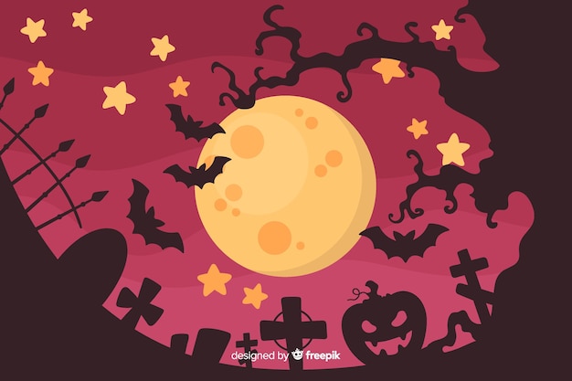 Halloween concept with flat design background