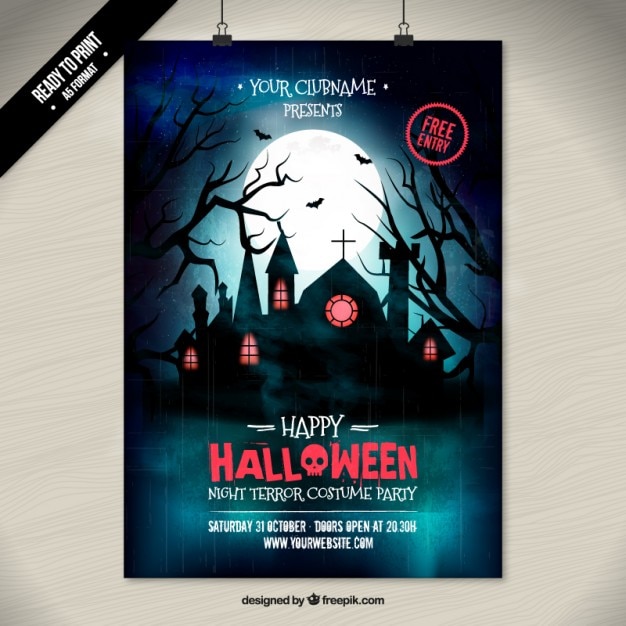 Free vector halloween costume party poster