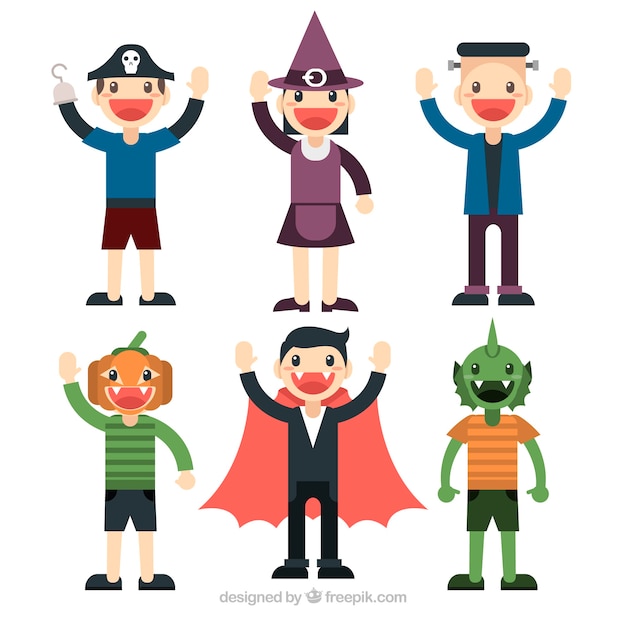 Free Vector halloween costumes collection