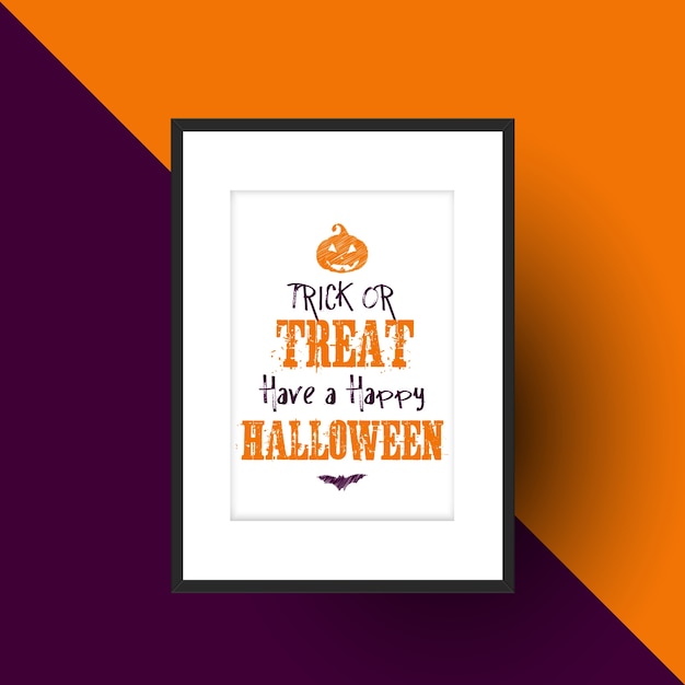 Halloween design in picture frame 