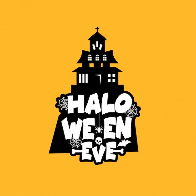 Halloween design with typography and light background vector