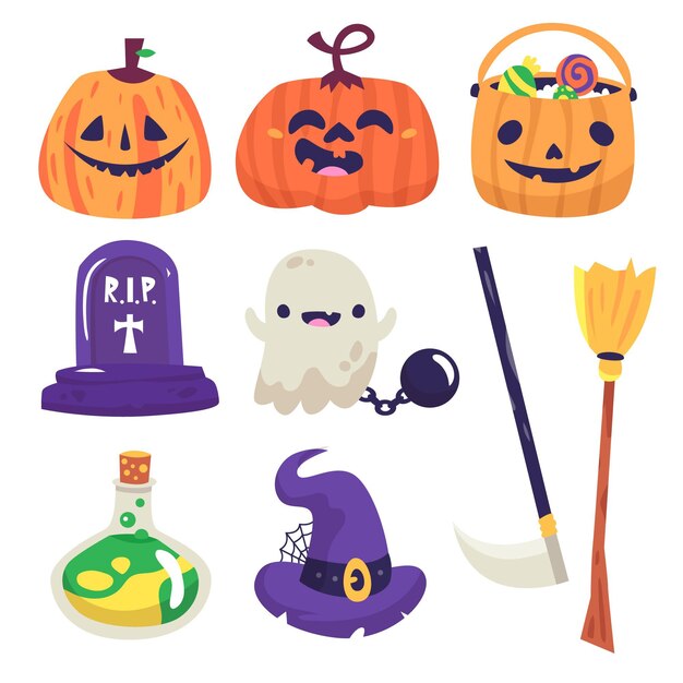 Halloween element collection drawing