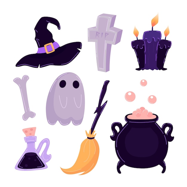 Free Vector halloween element collection