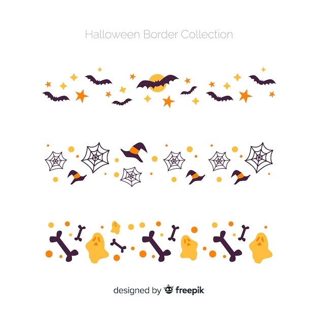 Free Vector halloween elements borders