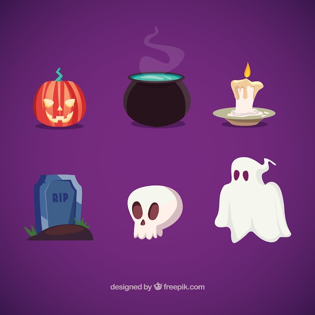 Free Vector halloween elements illustration