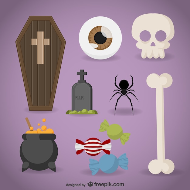 Free vector halloween elements pack