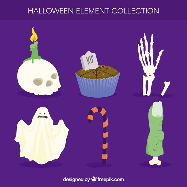 Halloween elements with beautiful style