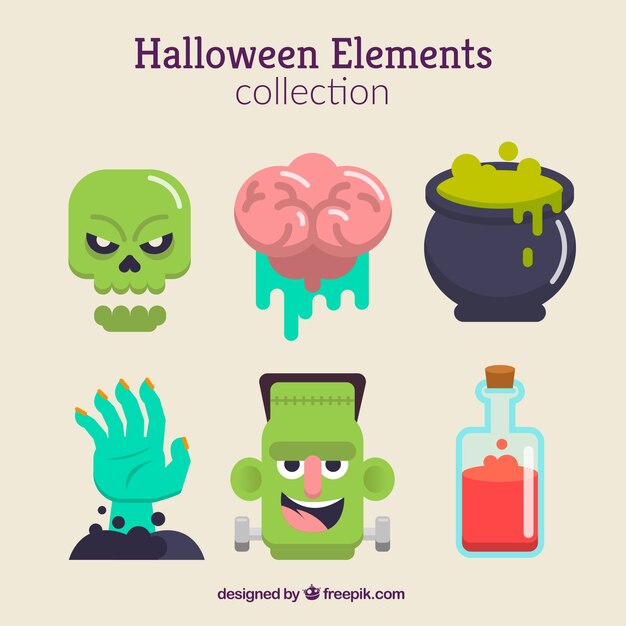 Halloween elements with creepy style