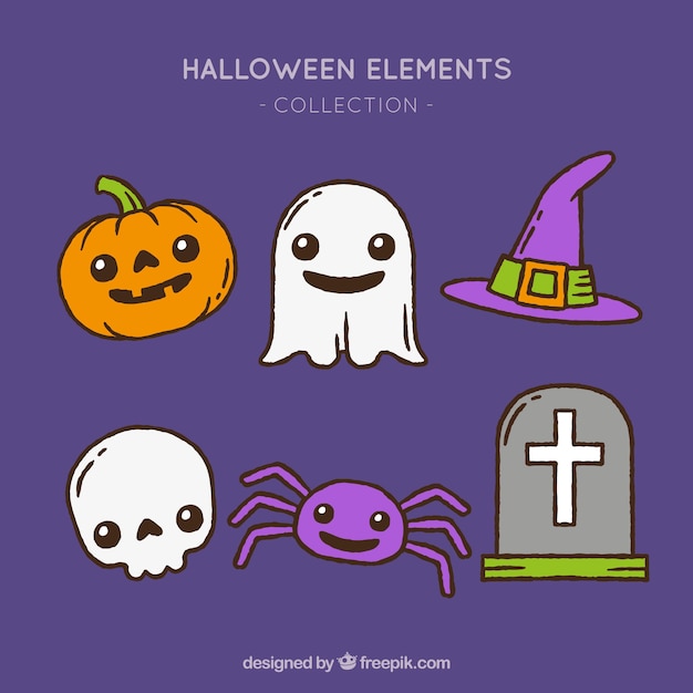 Halloween elements with funny style