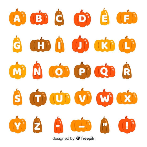 Halloween event pumpkin alphabet