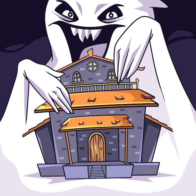 Free vector halloween festival house theme