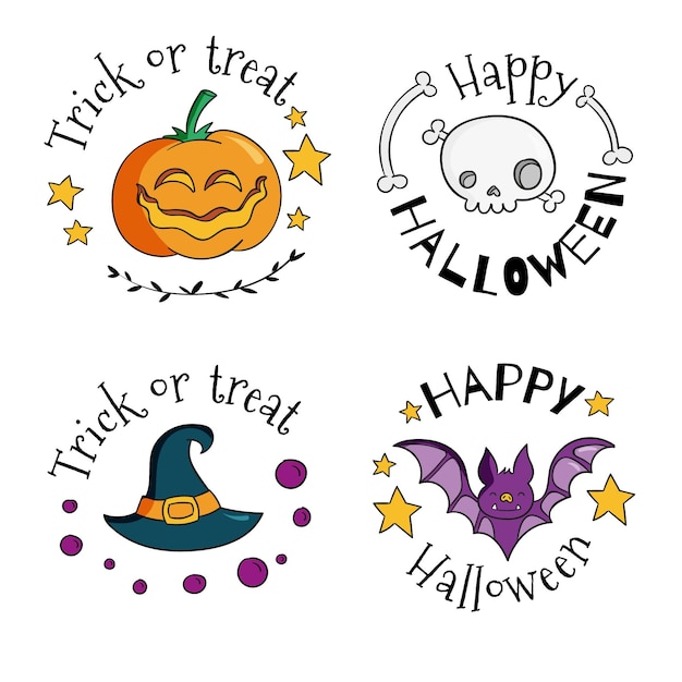 Free vector halloween festival sale badges design