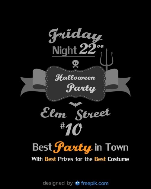 Free Vector halloween flyer best party template