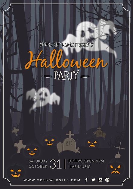 Free Vector halloween ghost poster