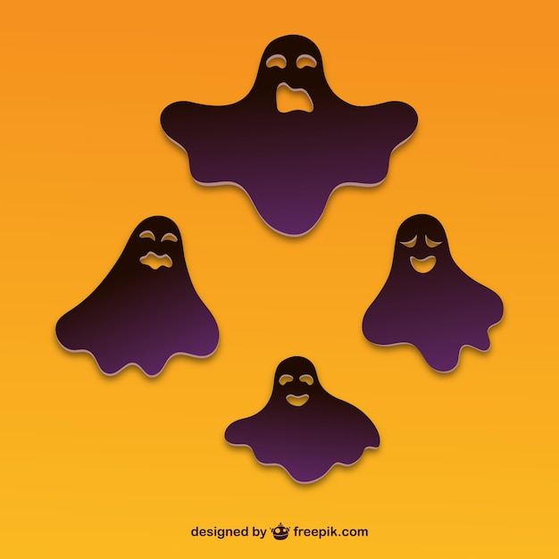 Free Vector halloween ghost stickers