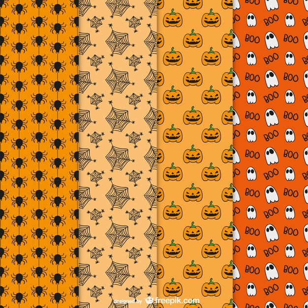 Halloween hand drawn patterns