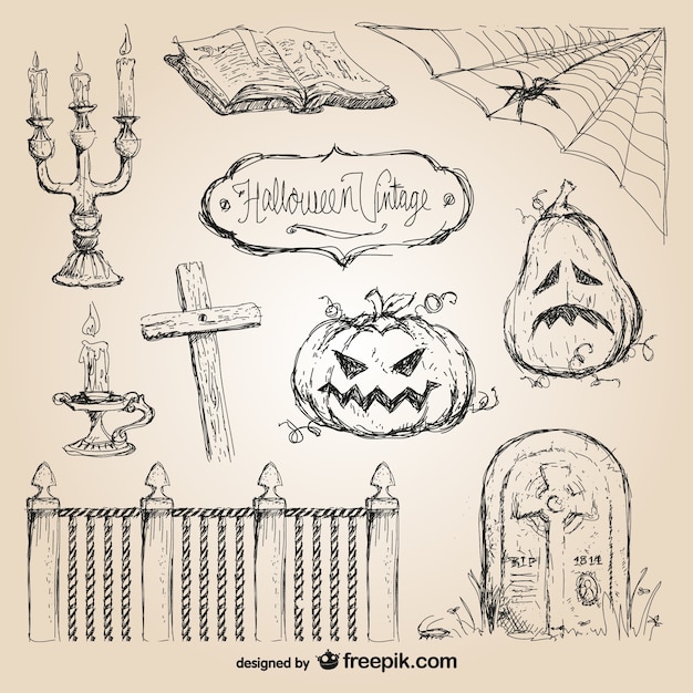 Free Vector halloween hand drawn vectors