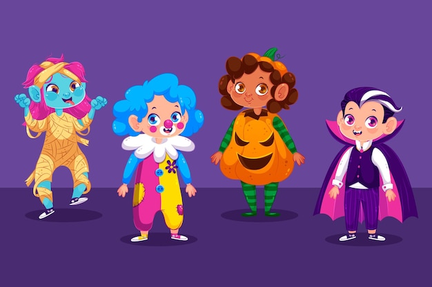 Halloween kid collection concept