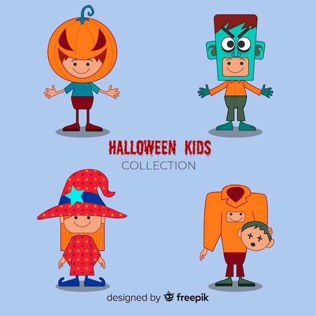 Free Vector halloween kids pack