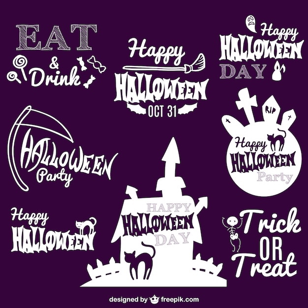 Free vector halloween labels