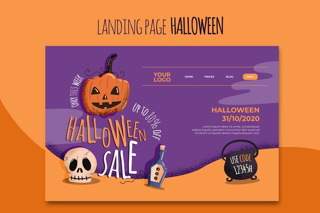 Halloween landing page template