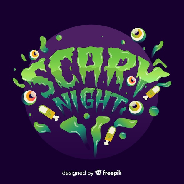 Free Vector halloween lettering background design