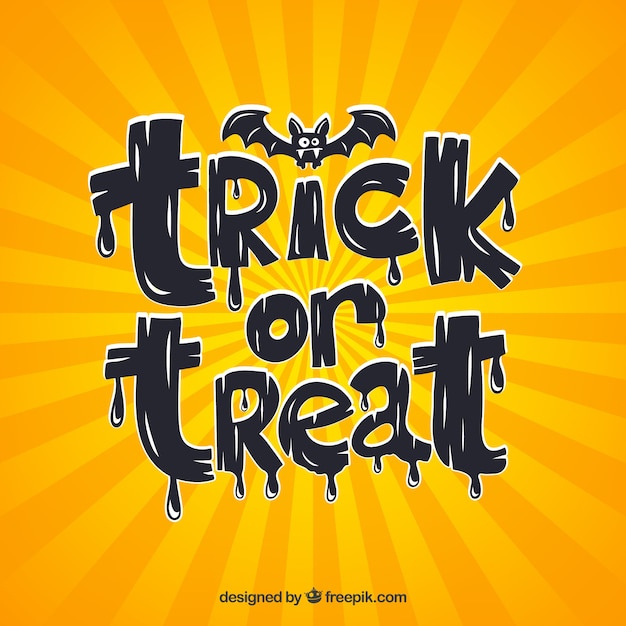 Free Vector halloween lettering with bat