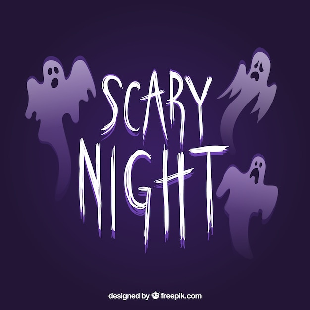 Free Vector halloween lettering with ghosts