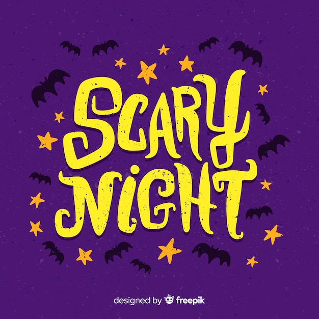 Free vector halloween lettering with scary night