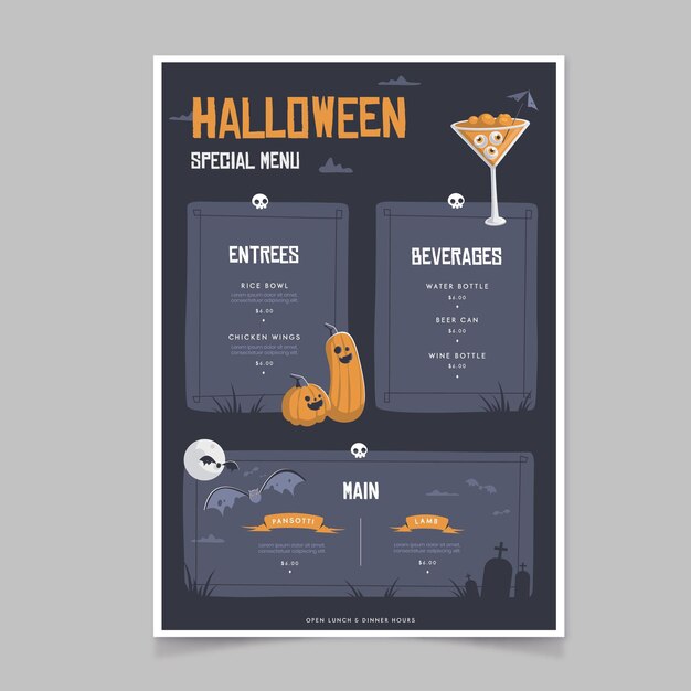 Halloween menu collection