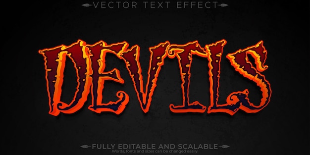 Free Vector halloween monster text effect editable horror and scary text style