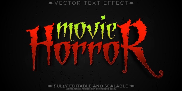 Free Vector halloween monster text effect editable horror and scary text style