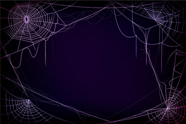 Halloween neon cobweb background