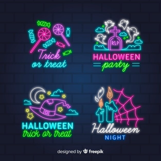 Halloween neon sign collection