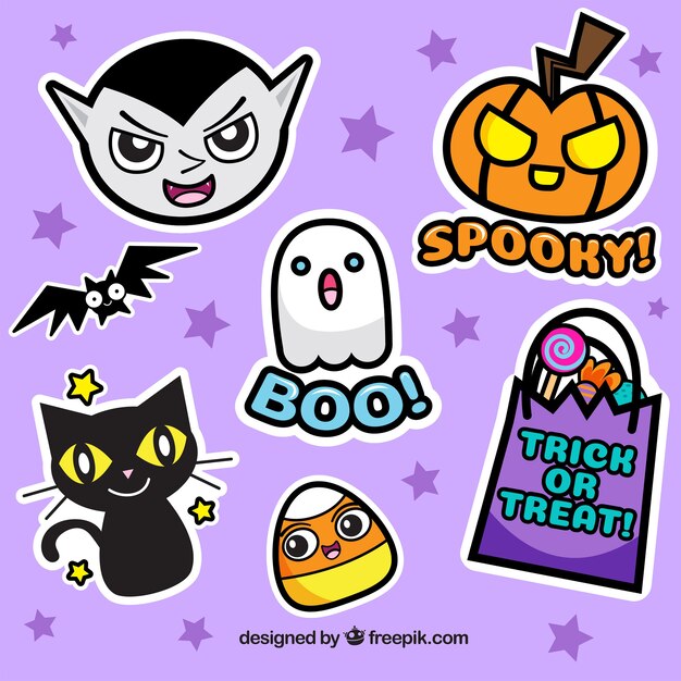 Halloween pack of funny stickers