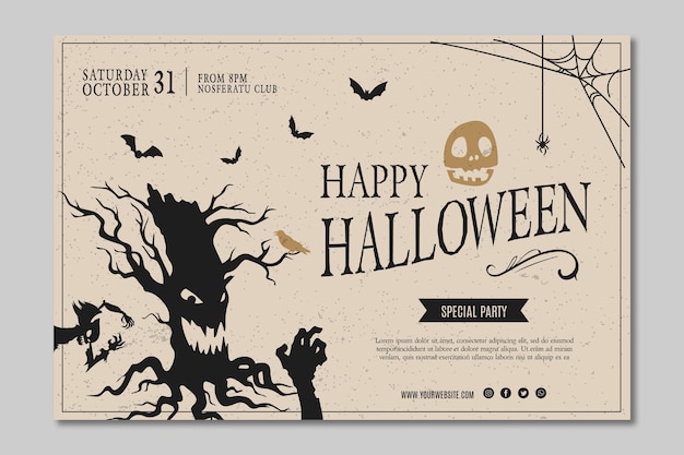 Free Vector halloween party banner template