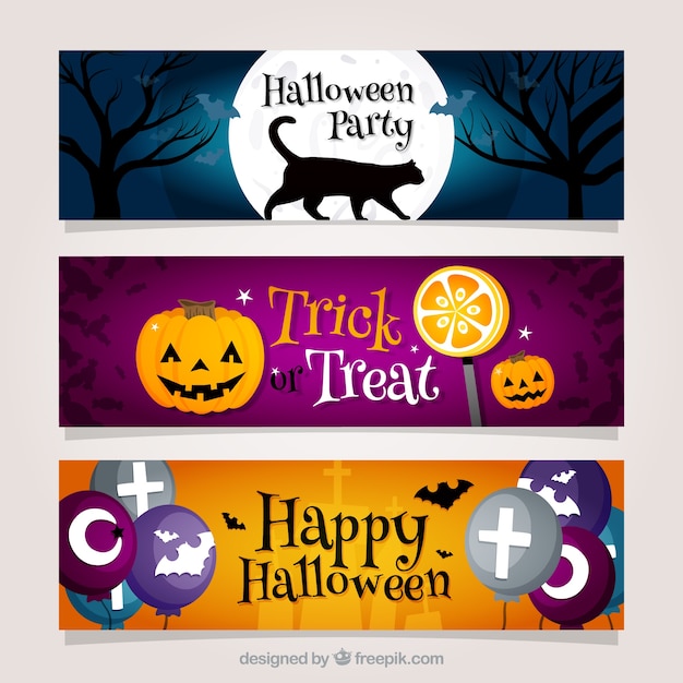 Free Vector halloween party banners